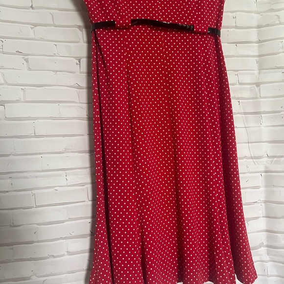 EUC NorthStyle polka dot red dress fit and flare Size 14P runs large fits 10 - Picture 9 of 13